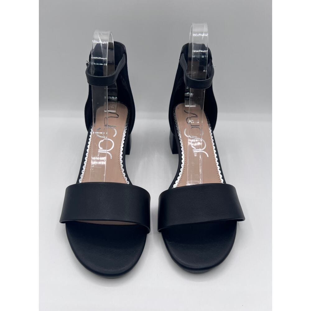 SUGAR 'NOELLE' LOW DRESS BUCKLE SANDAL BLACK SMOOTH WOMENS 9.5W WIDE NEW - Picture 4 of 10